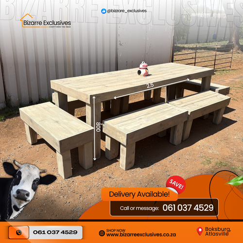 10 Seater Hand Crafted Dining Set And Custom Benches - Large