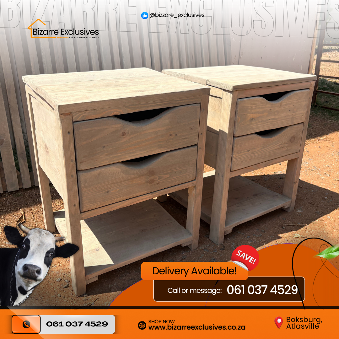 Rustic Custom Handmade Bed Side tables Set Of 2