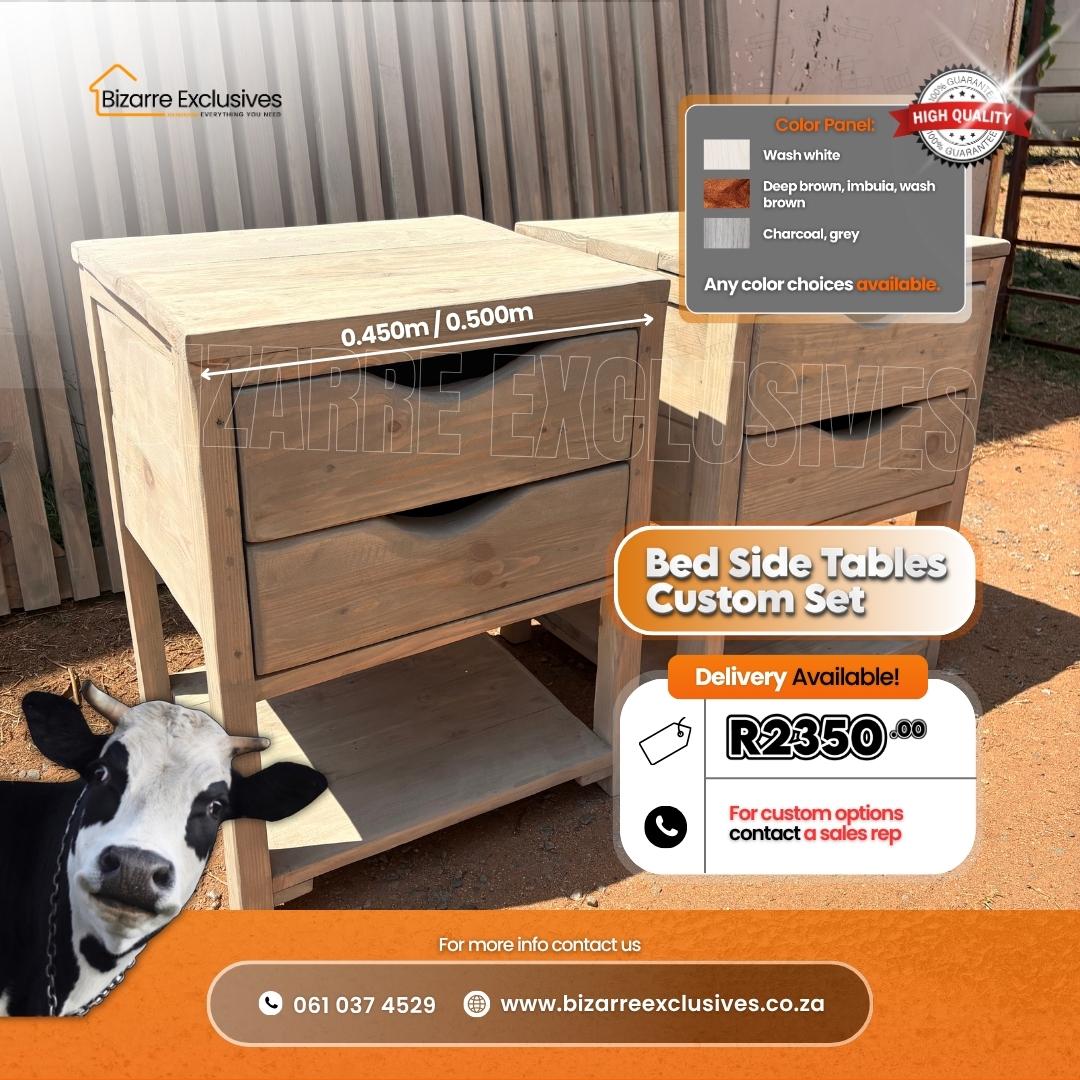 Handcrafted rustic bed side tables gauteng.