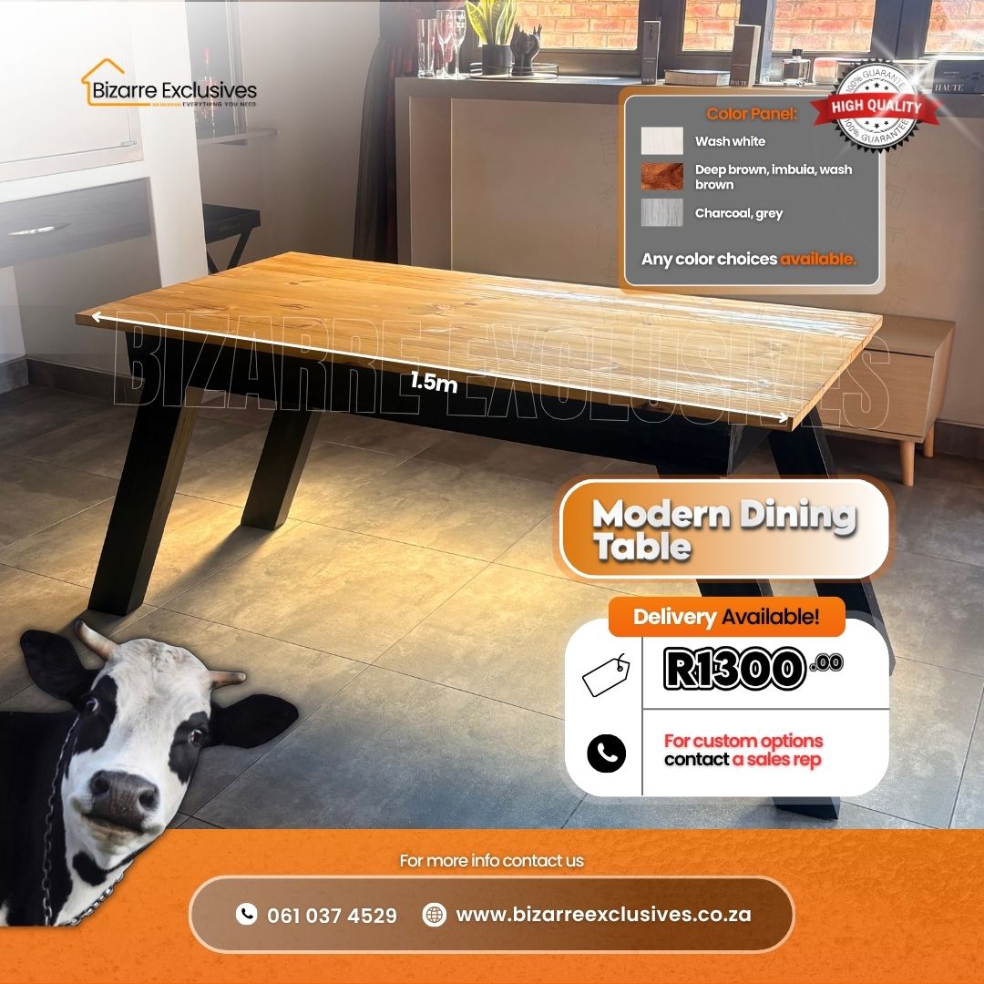 Handcrafted modern dining table at Bizarre Exclusives Gauteng.