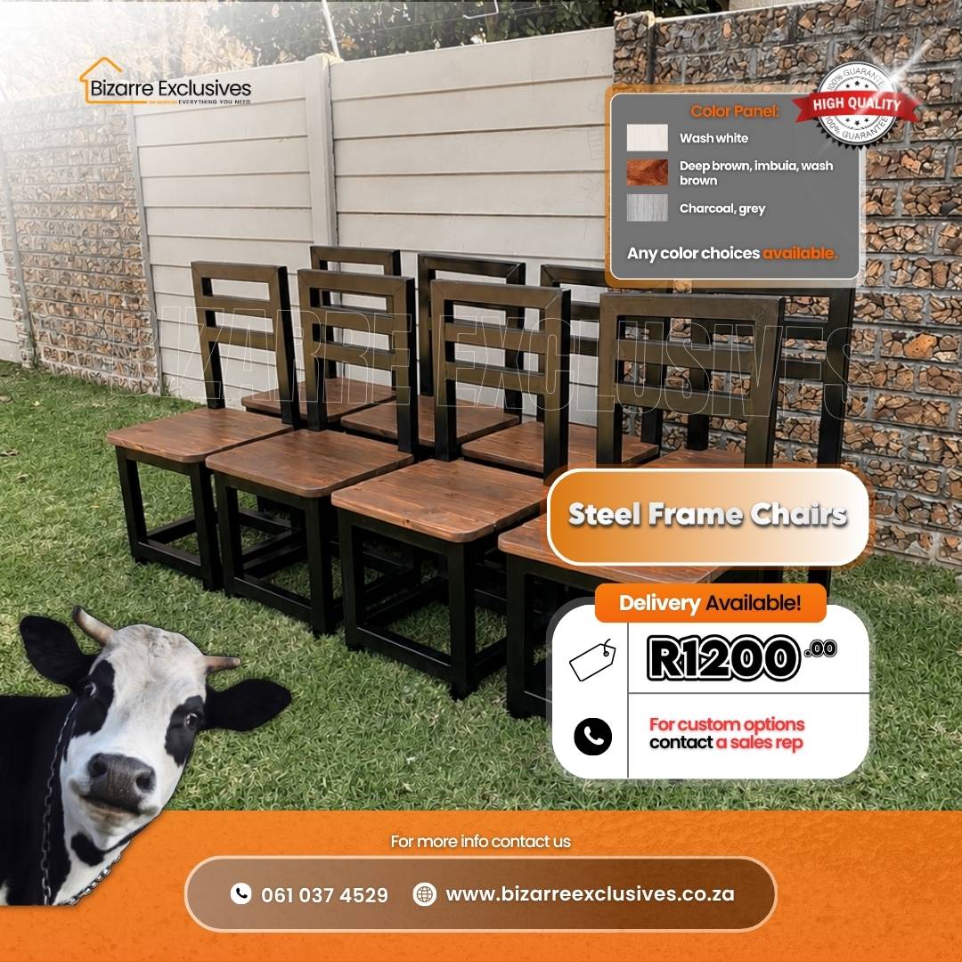 Handcrafted steel and wood quality chairs gauteng