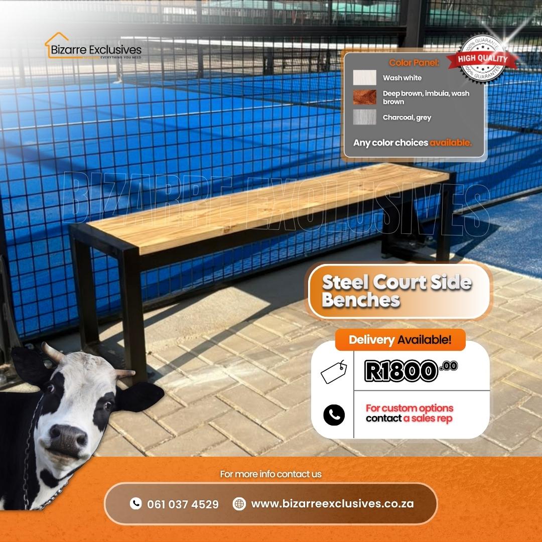 Paddle court side steel benches handcrafted gauteng.