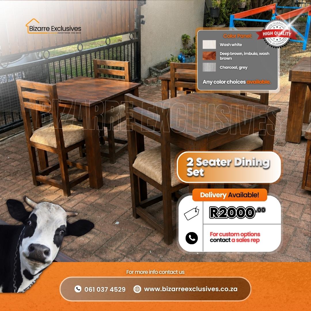 2 seater restraurant dining table set handcrafted at highest quality gauteng.