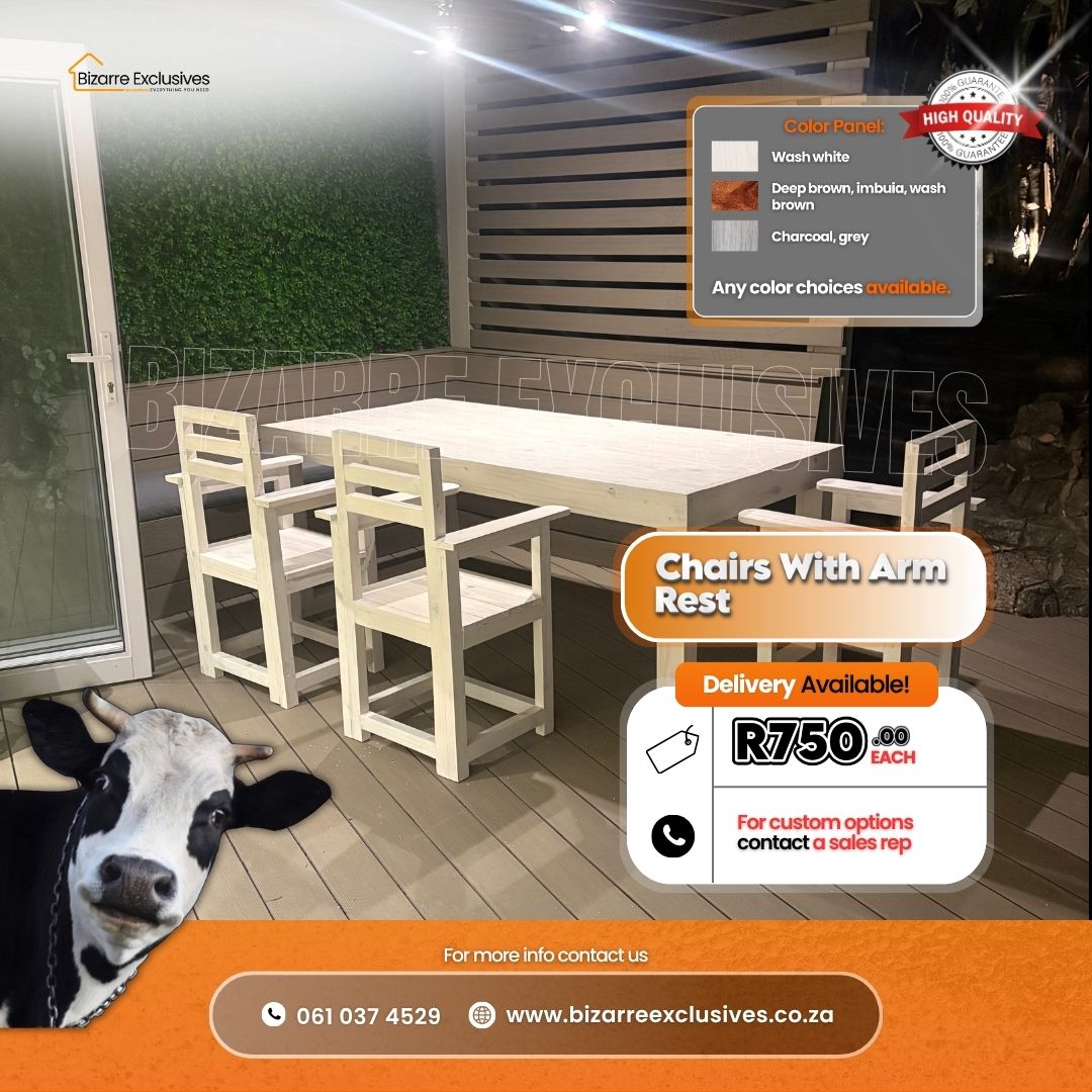 Handcrafted wood quality chairs made in gauteng at best price. 