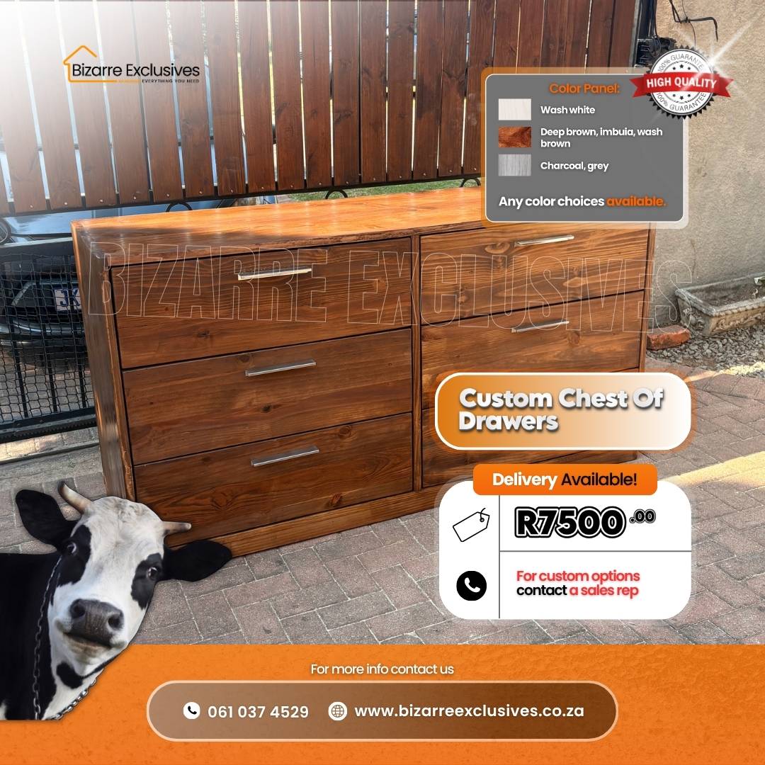 Quality handmade custom chest of drawers gauteng. 