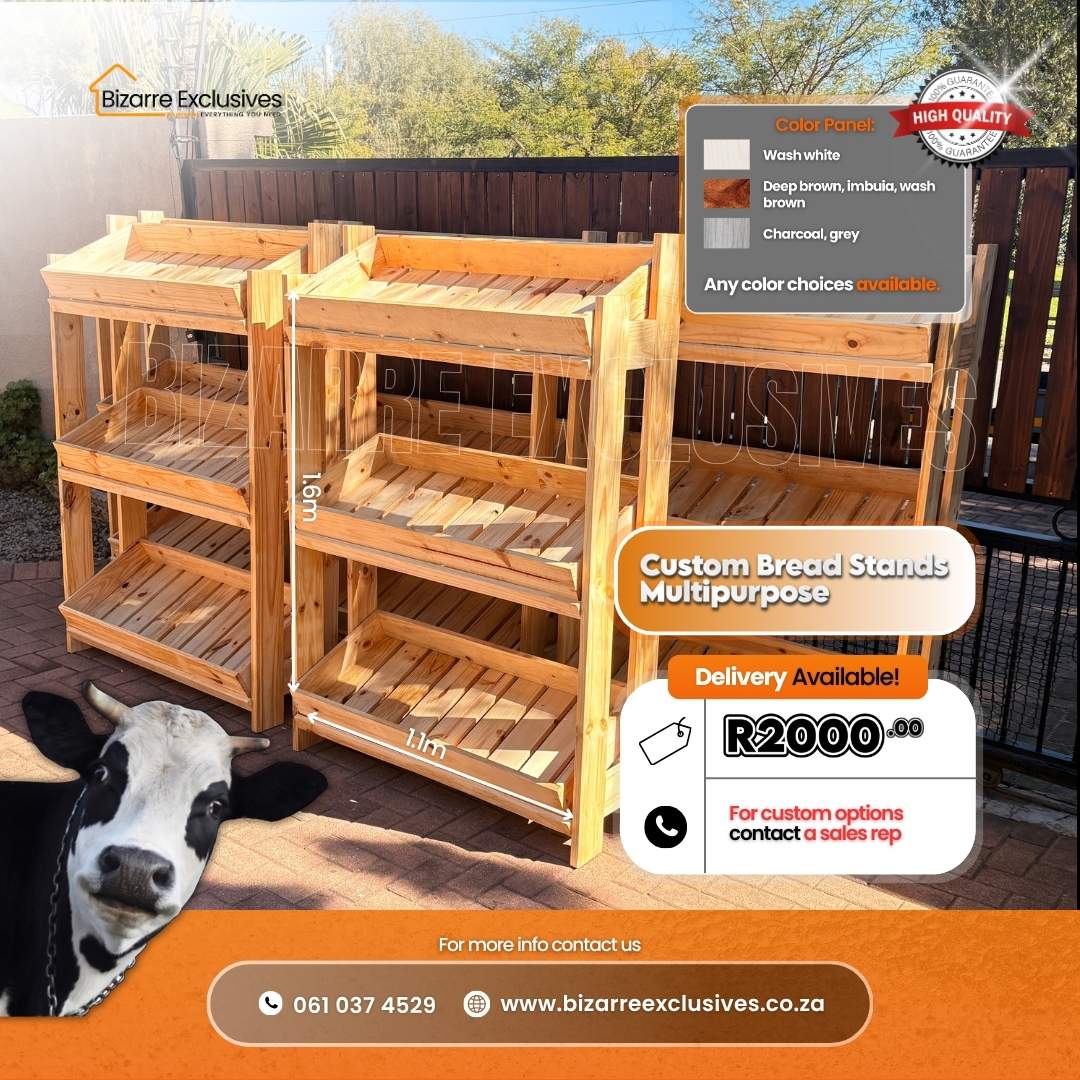 Custom bread bins and shelfs quality handcrafted gauteng. 