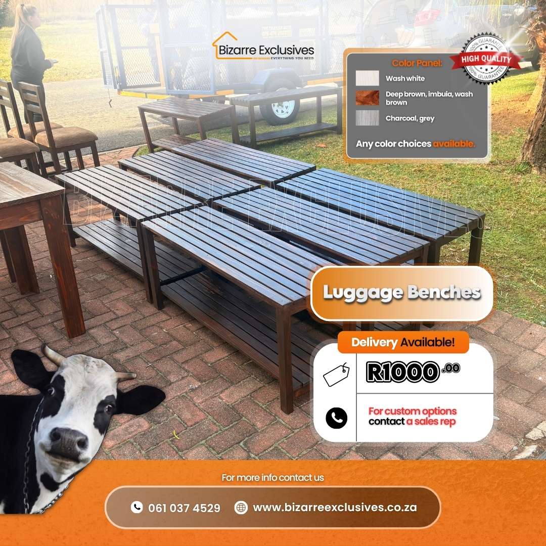 Quality handcrafted luggage benches gauteng.
