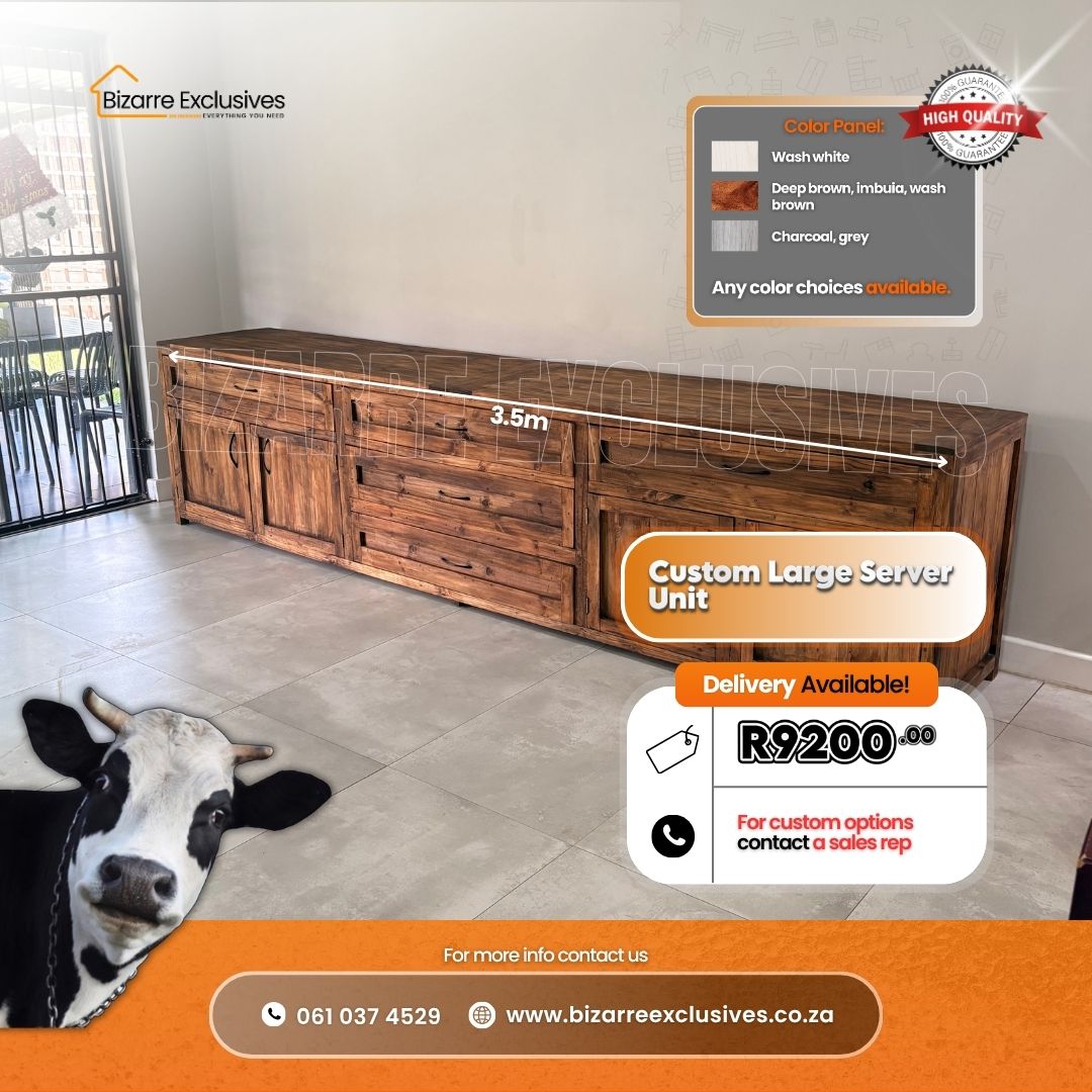 Luxury handcrafted cabinet with drawers.