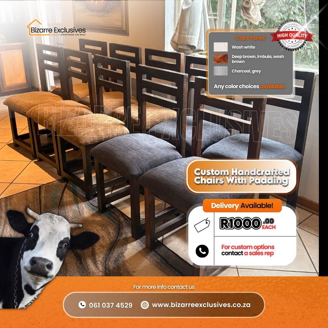 Quality handcrafted dining chairs with padding and foam gauteng.