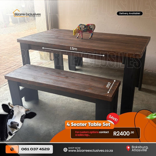 4 Seater modern custom dining table set with trimming gauteng.