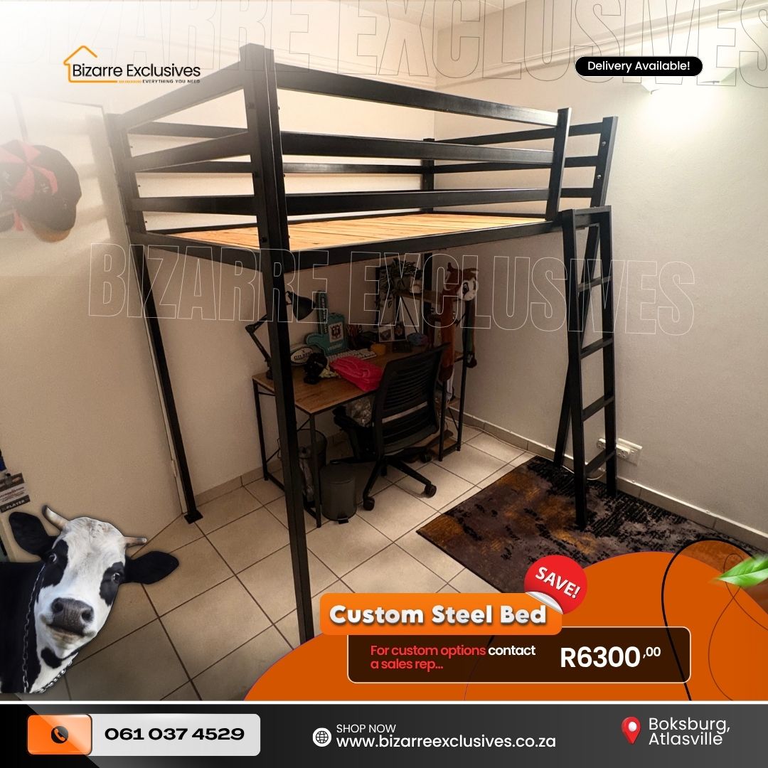 Custom handmade steel bunk bed 3 quarter gauteng. 