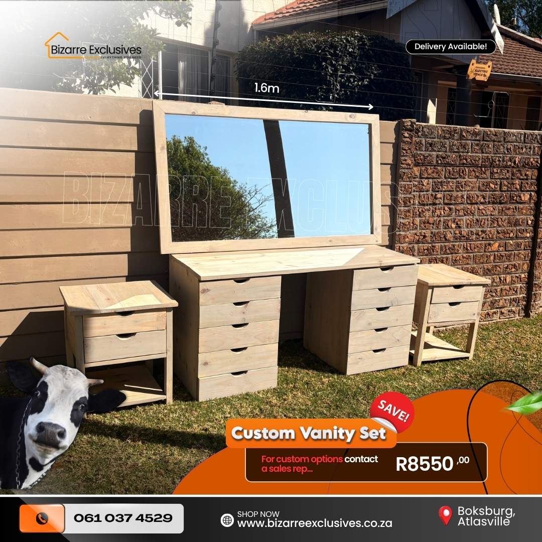 Handcrafted custom vanity set made of quality wood gauteng. 
