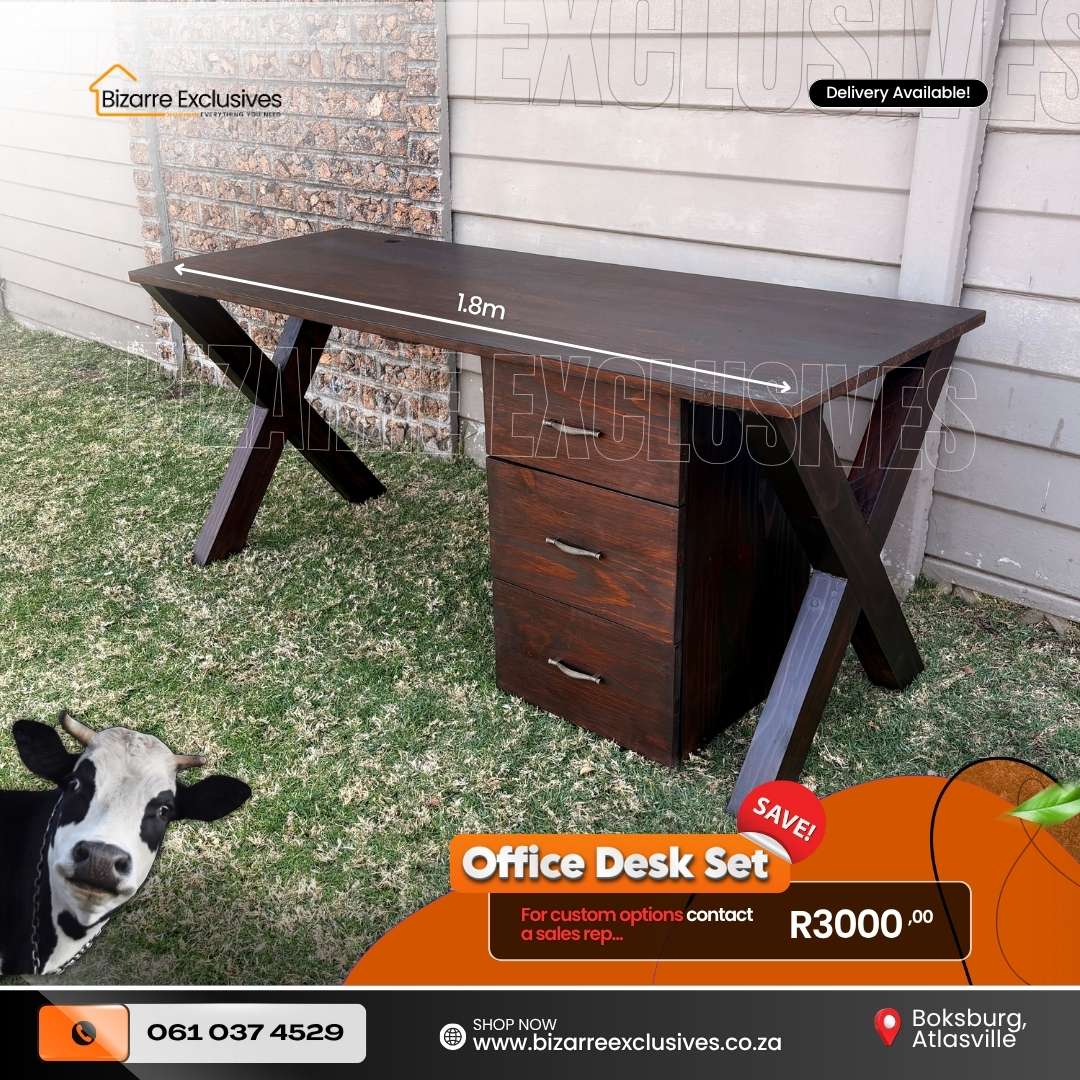 Handcrafted quality made office desk and pedestal gauteng.