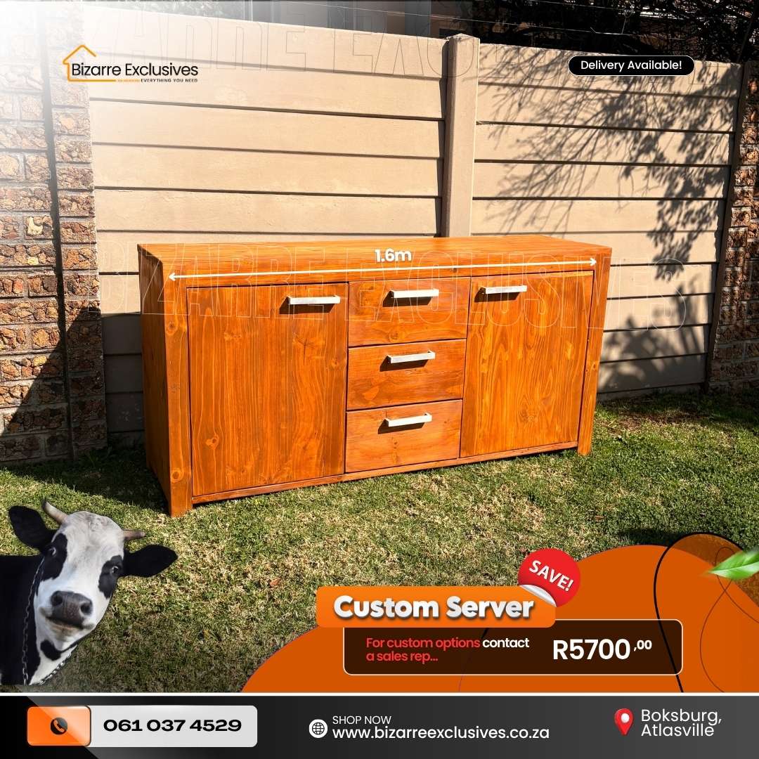 Handcrafted custom sever cabinet made of wood gauteng. 