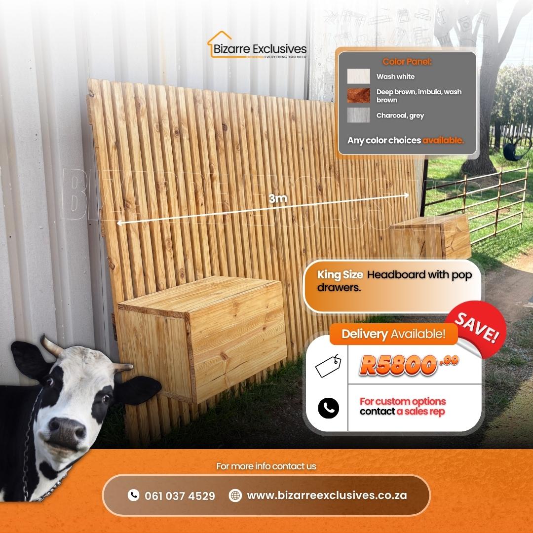 Luxury king size headboard custom made Gauteng.