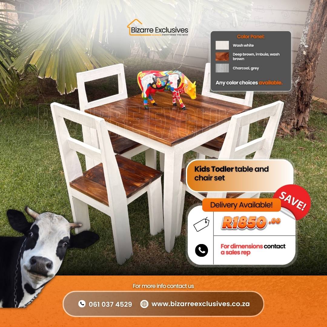 Kids Toddler Dining Table and Chairs set handcrafted Gauteng