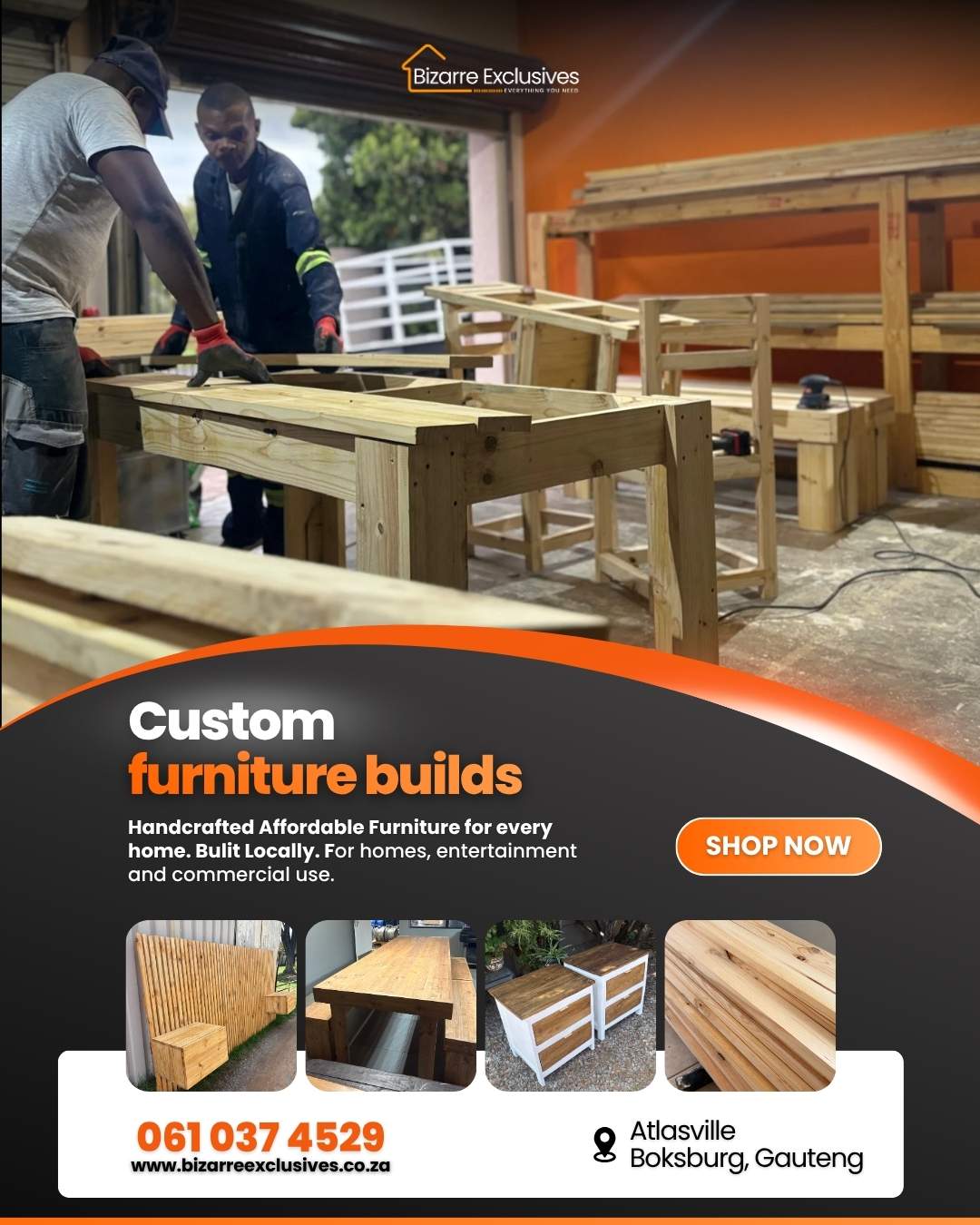 Vist our workshop and view handcrafted custom quality furniture gauteng.