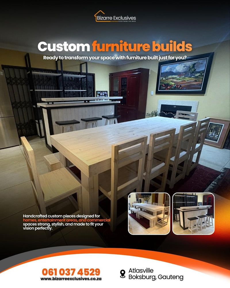Custom furniture builds handcrafted gauteng. 