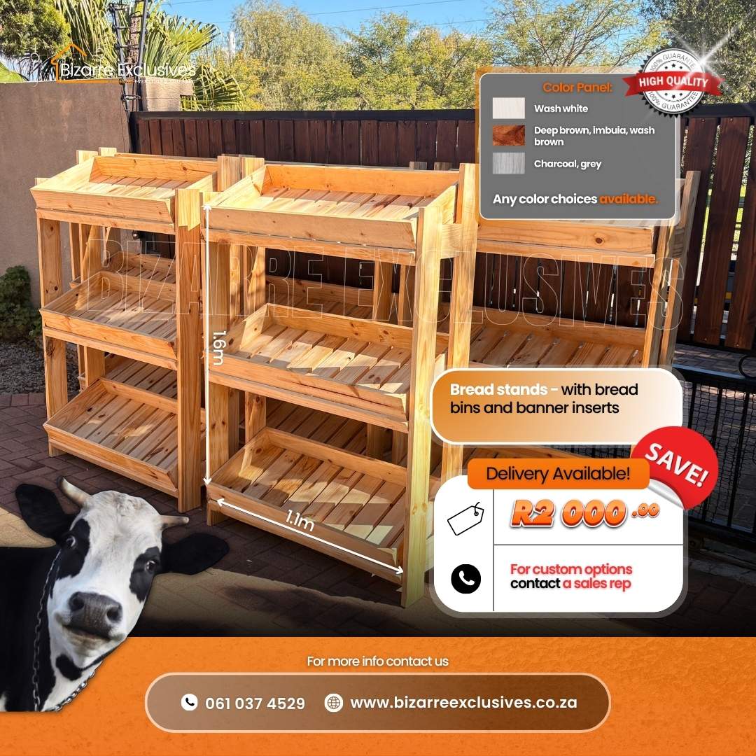 Custom bread bins and shelfs quality handcrafted gauteng. 