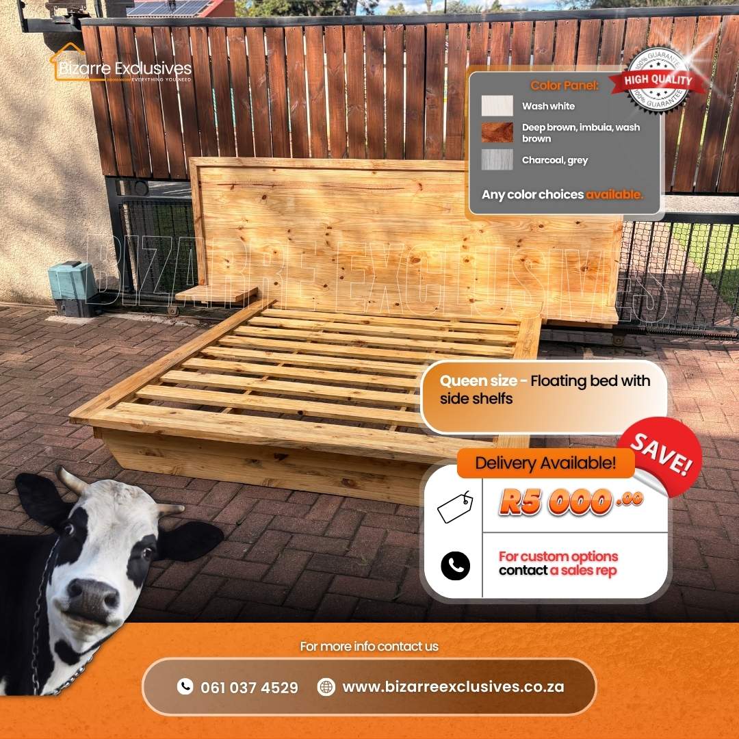 Queen size floating bed frame