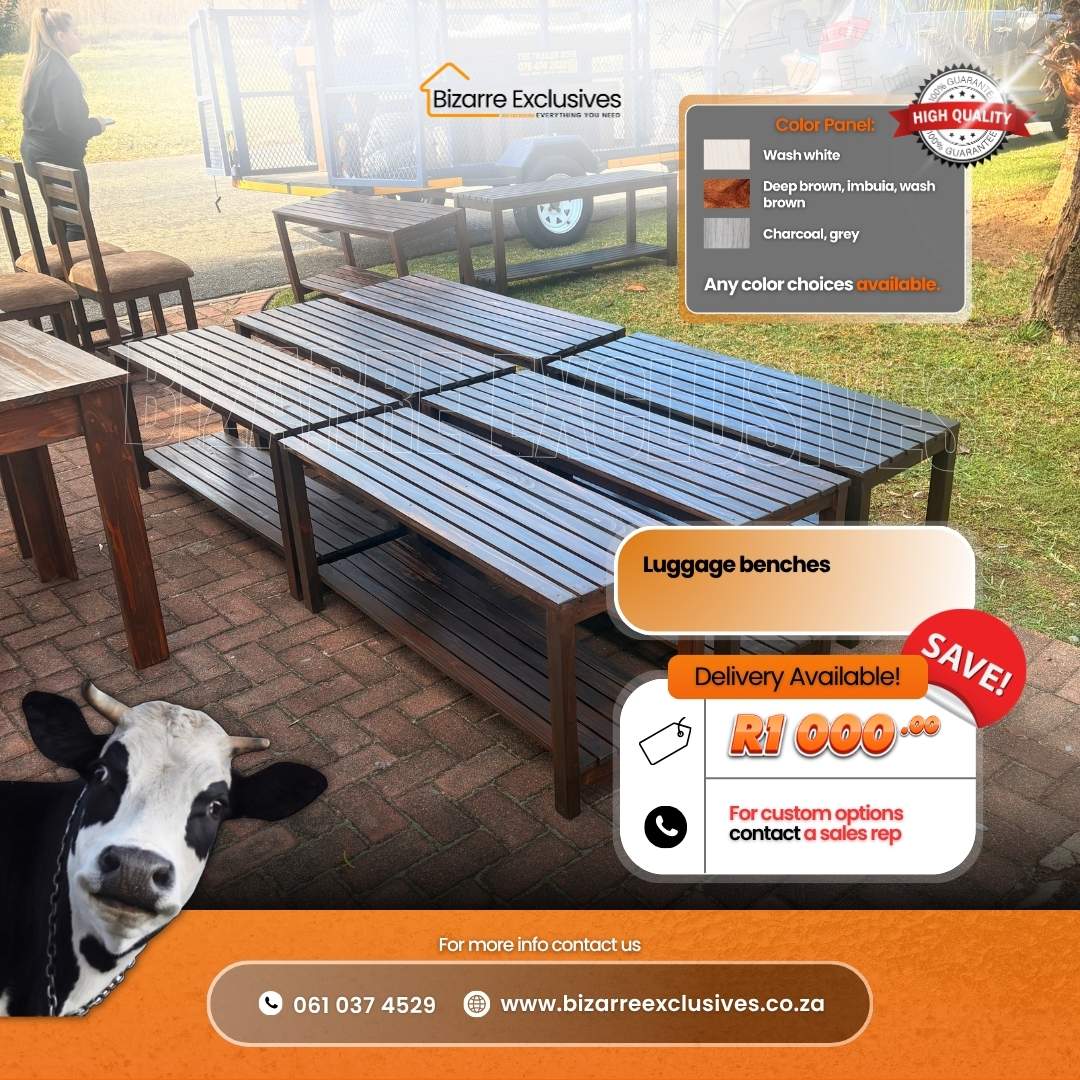 Quality handcrafted luggage benches gauteng.