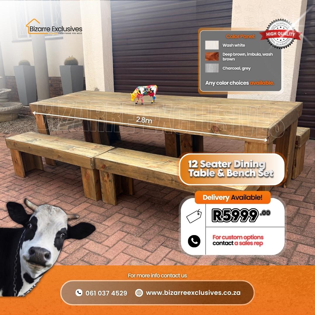 Luxury 12 seater solid wood dining table set gauteng.