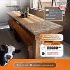 Luxury handcrafted 10 seater dining table and benches set gauteng.