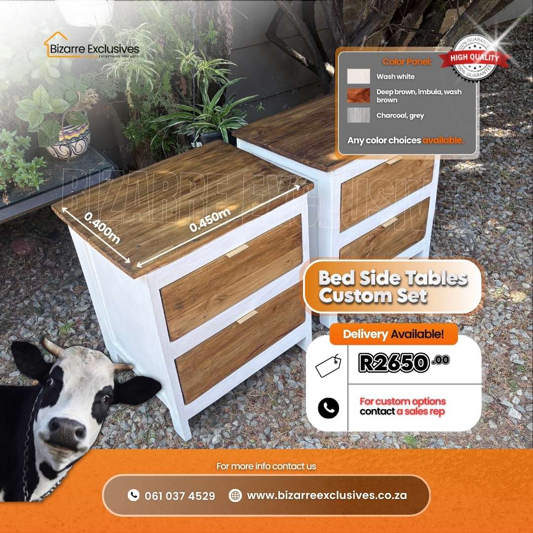 Handcrafted luxury bed side tables gauteng.